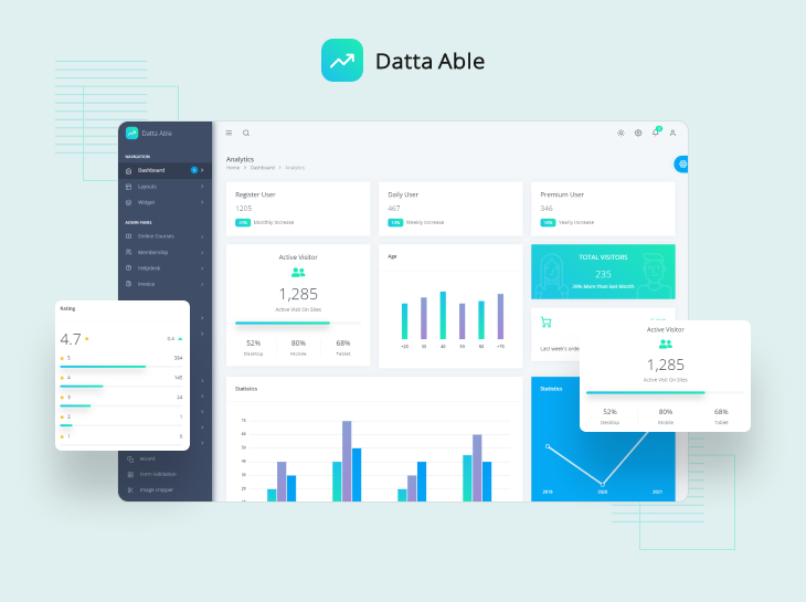 datta able admin dashboard template