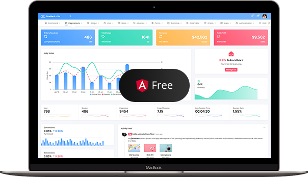Gradient Able free dashboard template