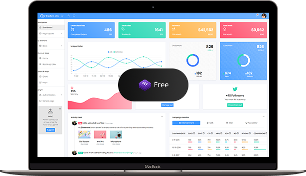 Gradient Able free dashboard template