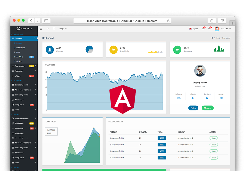 Mash Able Bootstrap Admin Template