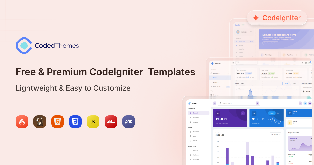 CodeIgniter Templates & Themes - CodedThemes