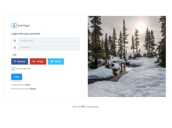 bootstrap authentication forms bundle by codedthemes