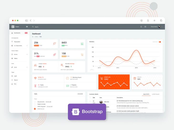 Empire Bootstrap 4 Free Admin Template - codedthemes