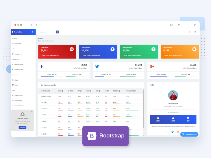 Flash Able Free Bootstrap Admin Template