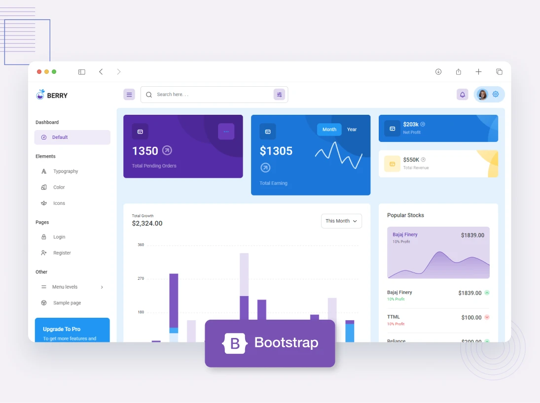 Berry free bootstrap admin dashboard