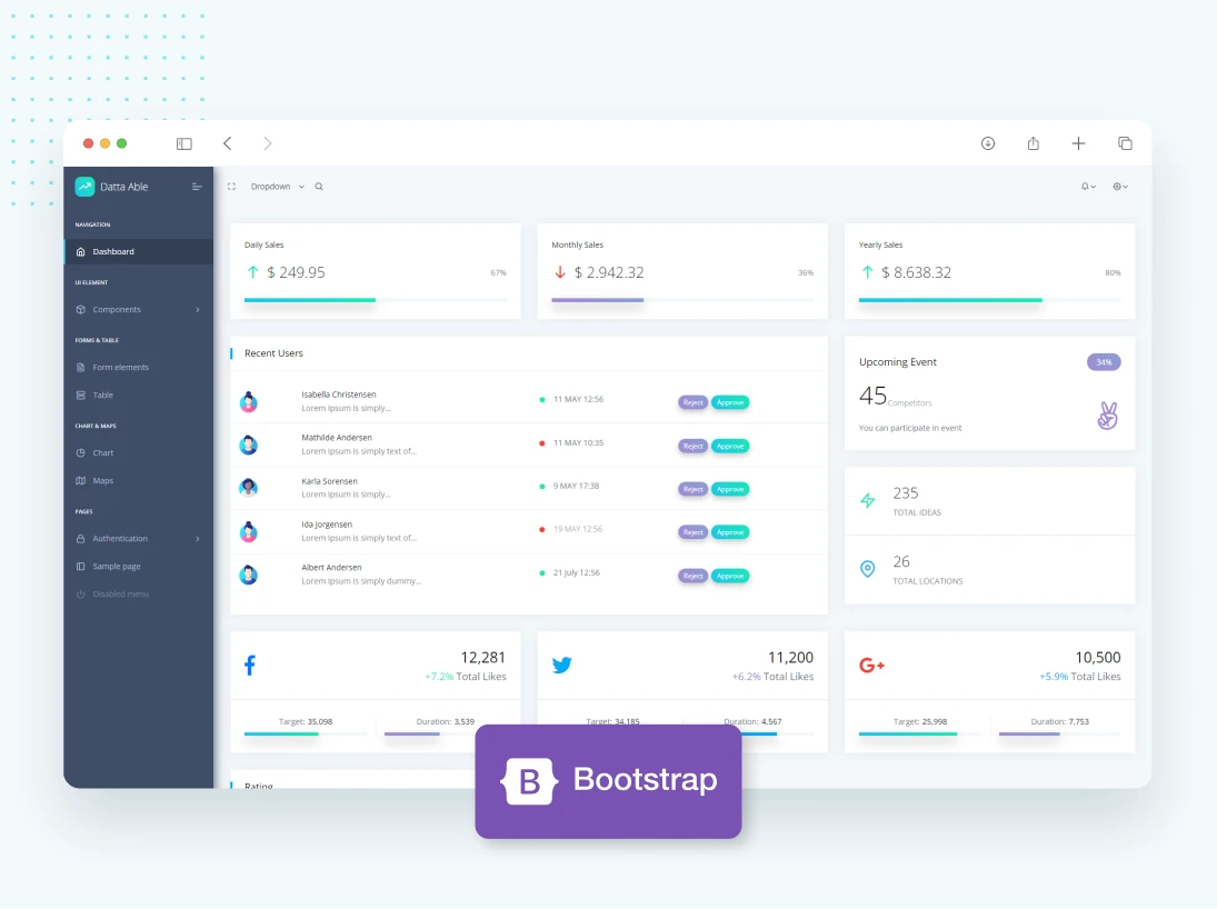 datta able bootstrap 5 free admin template