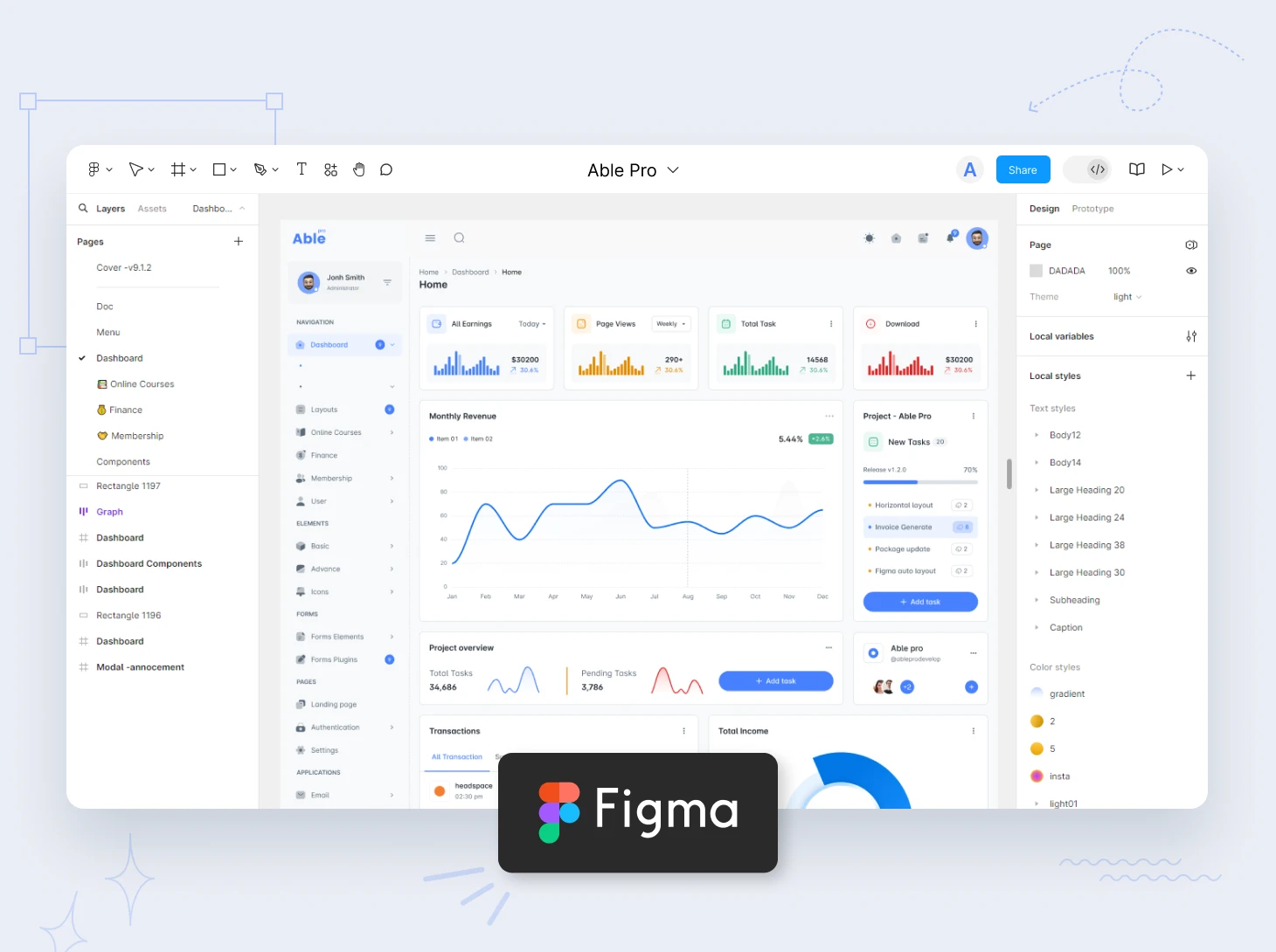 Able pro figma dashboard ui kit