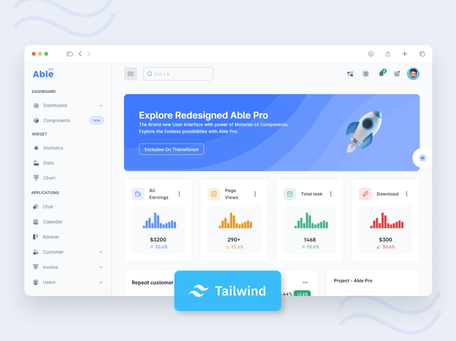 Able Pro Tailwind CSS Admin Dashboard