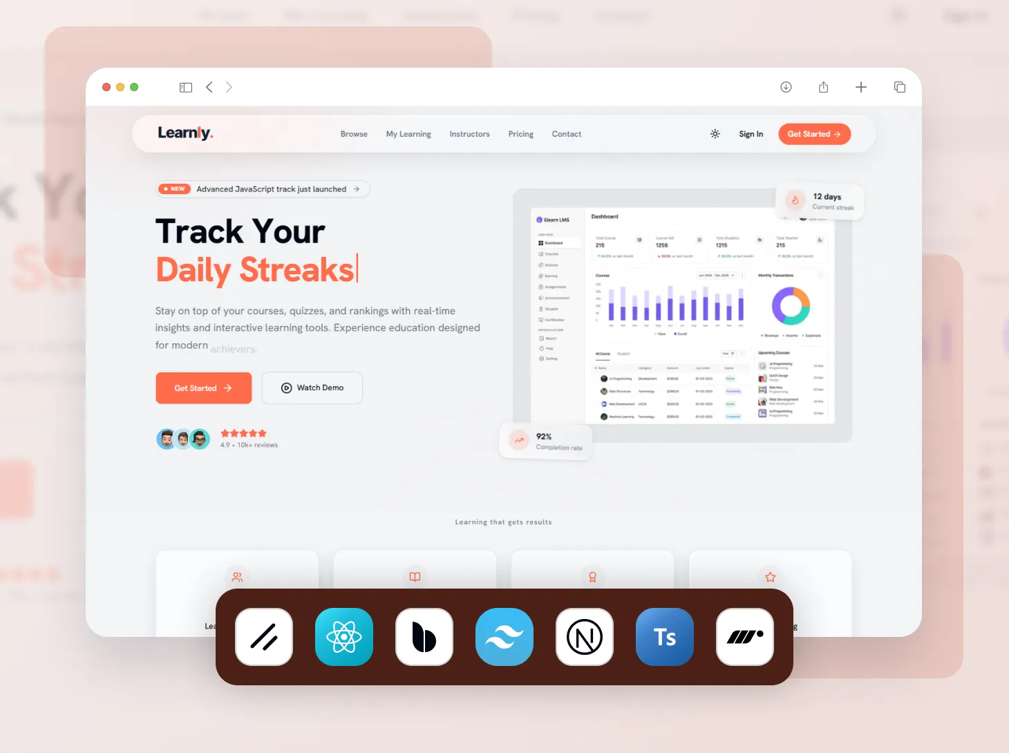 Learnly Shadcn NextJS Template